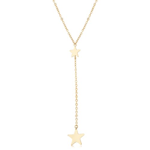 14K Yellow Gold Star 18-19 Inch Adjustable Necklace - 9026118