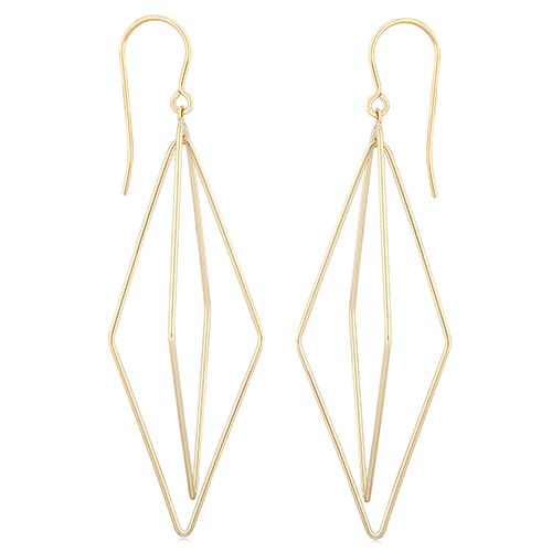 14K Yellow Gold Swinging Lanterns Earrings - 14403