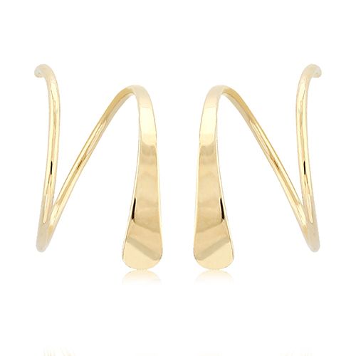 14K Yellow Gold Tapered Wire Cuff Earrings - 14322