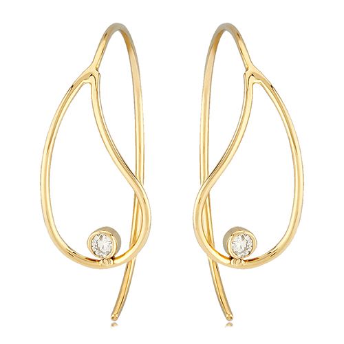 14K Yellow Gold Teardrop Earrings - 14310-D