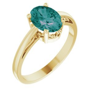 14K Yellow Lab-Grown Alexandrite Ring - 70531:111:P