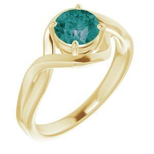 14K Yellow Lab-Grown Alexandrite Ring - 71840:60018:P
