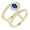 14K Yellow Lab-Grown Blue Sapphire & 1/3 CTW Diamond Ring   - 71855:60007:P