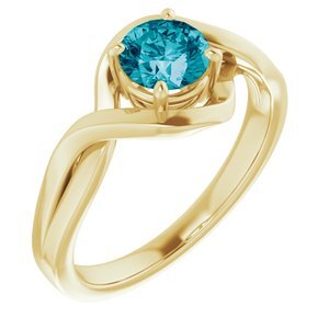 14K Yellow London Blue Topaz Ring  - 71840:60000:P