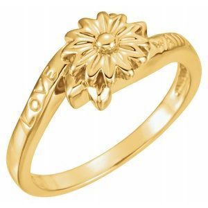 14K Yellow Love Waits Chastity Ring - R16671KIT:250628:P
