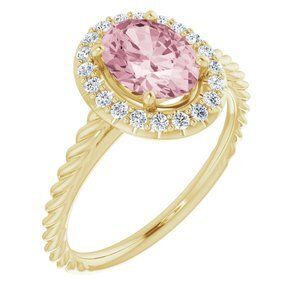 14K Yellow Morganite & 1/6 CTW Diamond Ring     - 72014:6001:P
