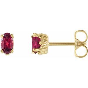 14K Yellow Mozambique Garnet Earrings - 1920:124:P