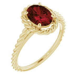 14K Yellow Mozambique Garnet Rope Ring   - 71837:60005:P