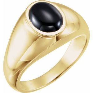 14K Yellow Onyx Bezel-Set Ring - 9222:103:P