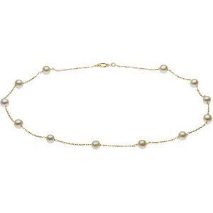 14K Yellow Pearl Station 16" Necklace - CH184:137797:P