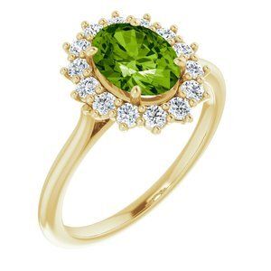 14K Yellow Peridot & 3/8 CTW Diamond Ring - 71606:70014:P