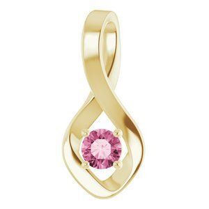 14K Yellow Pink Tourmaline Pendant   - 86421:60030:P