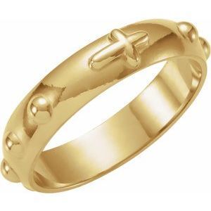 14K Yellow Rosary Ring Size 5 - R43035:100018:P