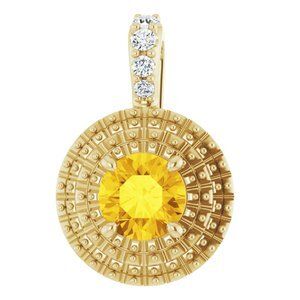 14K Yellow Sapphire & 1/4 CTW Diamond Pendant   - 86826:6001:P
