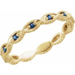 14K Yellow Sapphire Anniversary Band Size 6.5  - 69817:6089:P