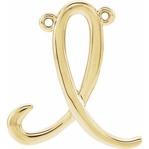 14K Yellow Script Initial I Necklace Center - 84576:274:P
