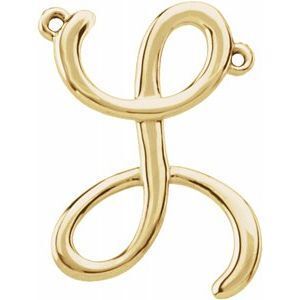14K Yellow Script Initial L Necklace Center - 84576:236:P