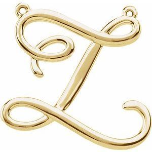 14K Yellow Script Initial Z Necklace Center - 84576:270:P