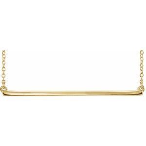 14K Yellow Straight Bar 16-18" Necklace - 86048:1000:P