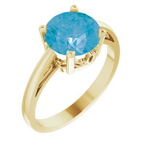 14K Yellow Swiss Blue Topaz Ring - 70530:109:P