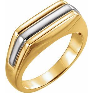 14K Yellow & White Two-Tone Men's Ring - 9605:118008:P