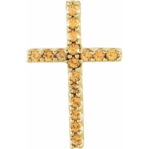 14K Yellow Yellow Sapphire Petite Cross Pendant - R42147:60053:P