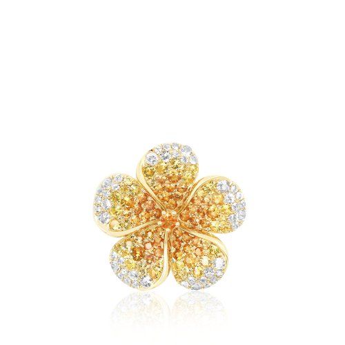 14K YG Ombre Plumeria Pendant 21mm, Hawaiian Inspired Pendant, FPP-35700/YS