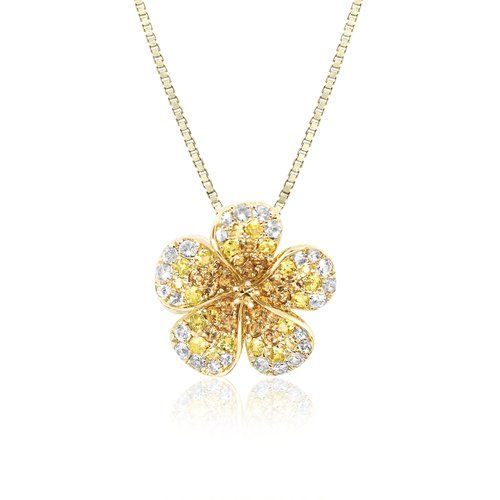 14K YG Ombre Plumeria Pendant, Hawaiian Inspired  Pendant, FPP-35701/YS