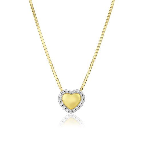 14K YG/ Sterling Silver Heart Pendant, Hawaiian Inspired  Pendant, PSP-7113