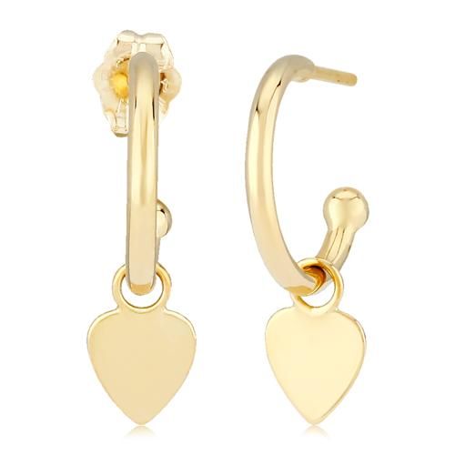 14kg 1.5x12m W/flat Heart Drop Earrings - 03-606-HEART-B