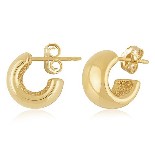 14kg 10mm Plain Band Hoop Earrings - 21-3394
