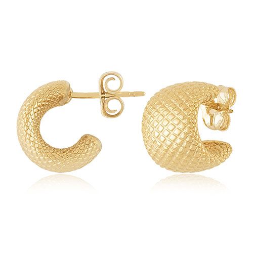14kg 11mm Faceted Band Hoop Earrings - 21-3393-T