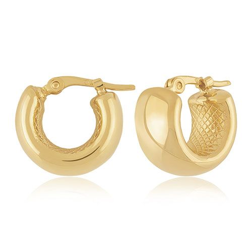 14kg 12mm Plain Band Hoop Earrings - 21-4239