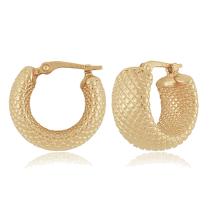 14kg 15mm Faceted Band Hoop Earrings - 21-4237-T