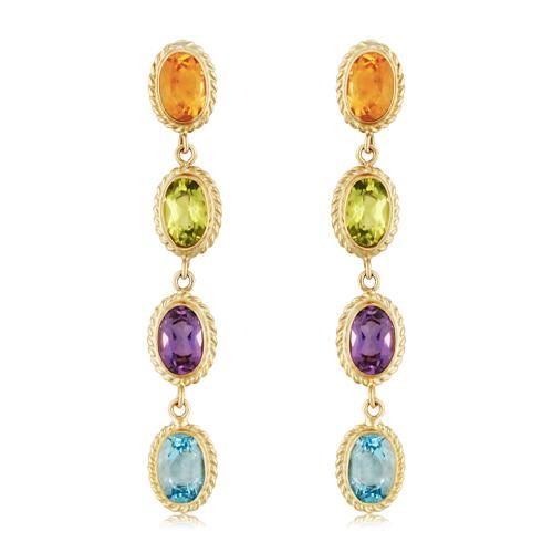 14kg 4-6x4 Oval Gemstone Earrings - 01-406-M