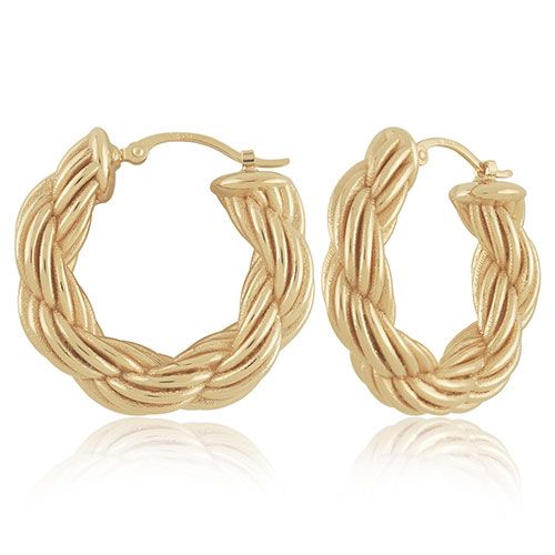 14kg 6x25mm Rope Hoop Earrings - 21-4244