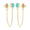 14kg 6x4 Turquoise W-chain Earrings - 01-400TQ-C