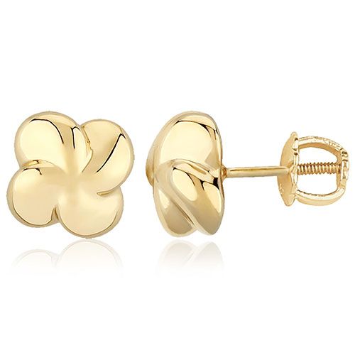 14kg 8mm Puff Twist Stud Baby Sb Earrings - 21-305-BS