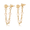 14kg Gold Ball W-fw-pearl Sweep Earrings - 01-021FP