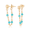 14kg Gold Ball W-turquoise Sweep Earrings - 01-021TQ
