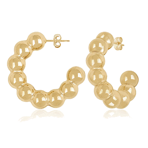 14kg Large Multi Bead Hoop Earrings - 21-3380