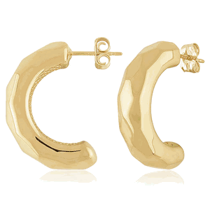 14kg Lg Faceted Half Hoop Earrings - 21-3373