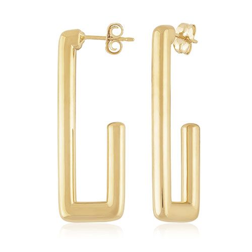 14kg Long Flat Rectangle Hoop Earrings - 21-3381