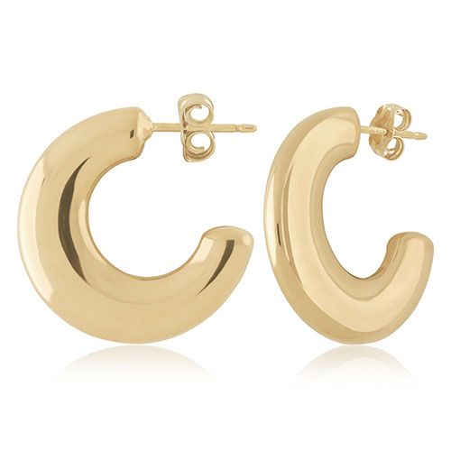 14kg Medium Flat Donut Hoop Earrings - 21-3371