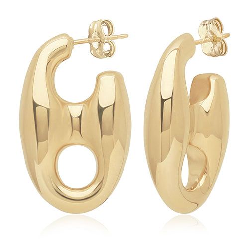 14kg Medium Mariner Link J Hoop Earrings - 21-3389