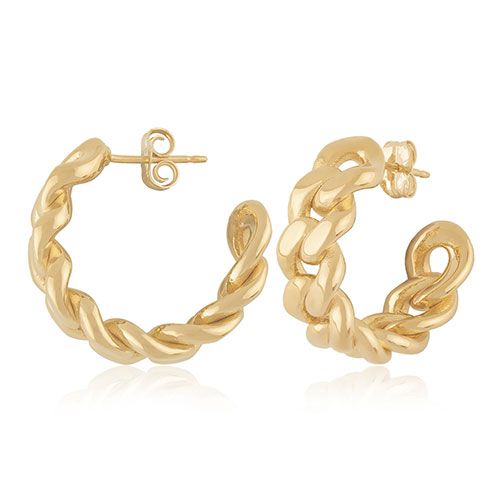 14kg Medium Miami Cuban Link Hoop Earrings - 21-3378