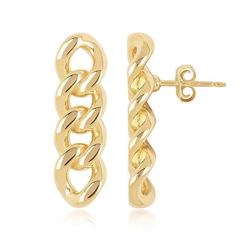 14kg Medium Miami Cuban Link Stud Earrings - 21-3358