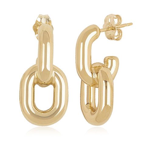 14kg Medium Oval Double Link Earrings - 21-3366