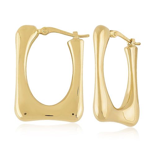 14kg Medium Square Freeform Hoop Earrings - 21-4230