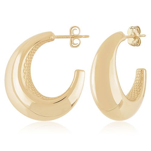 14kg Medium Tapered Knife Edge Hoop Earrings - 21-3375